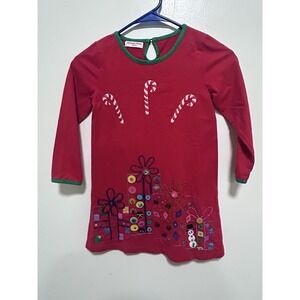 Michael Simon Girls Knit Embellished Christmas  Dress Size 5